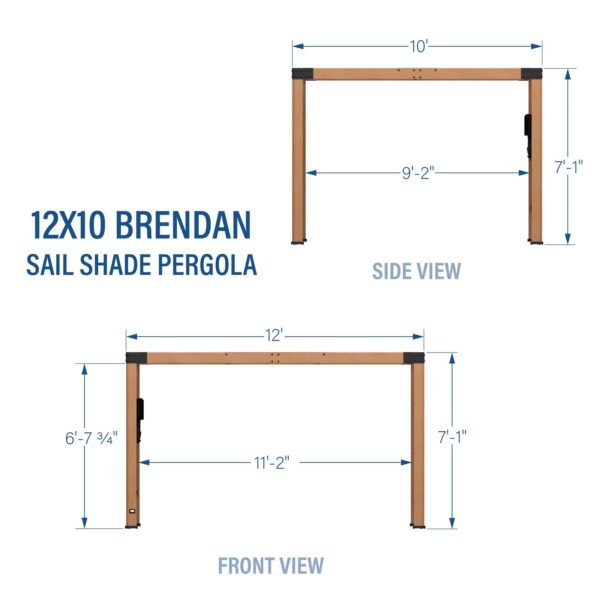 12x10 Brendan Sail Shade Pergola - Image 3