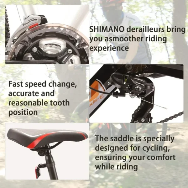Mountain Bike,Aluminum Mens Bikes 21 Speed Bicycle 29"" Wheels for Adult Womens - Image 2