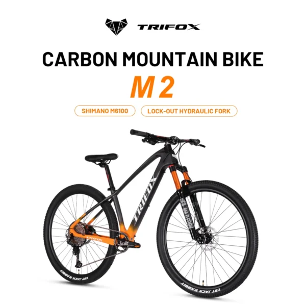 TRIFOX Carbon MTB Mountain Bike, New Upgraded T800 Full Carbon Fiber Frame Geometry with RD-M6100 12 Speed Derailleur System and Lock-Out Hydraulic Fork - Image 4