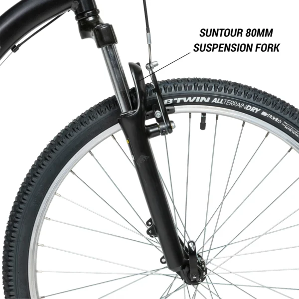 Decathlon Rockrider ST50, 21 Speed Aluminum Mountain Bike, 26" Wheels, Adults 14+, Black, Medium - Image 3