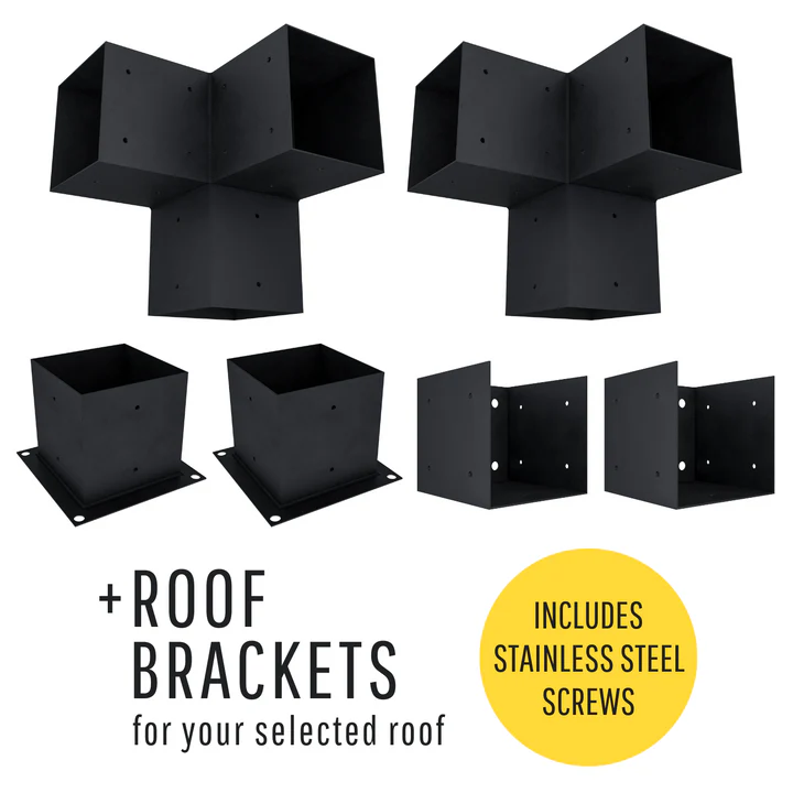 10' x 6' Pergola Attached to House with Roof (5 Options) - Kit for 6x6 Wood - Image 2