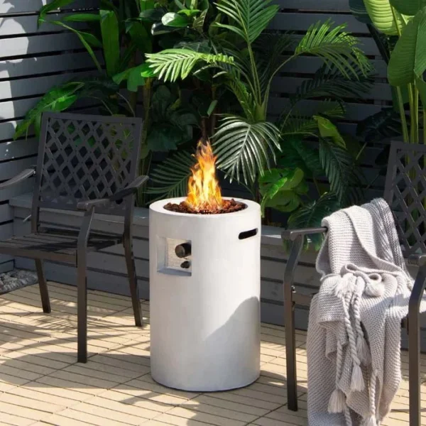 16″ Cylindrical Outdoor Patio Firepit, 30000 BTU Auto Ignition - Image 6