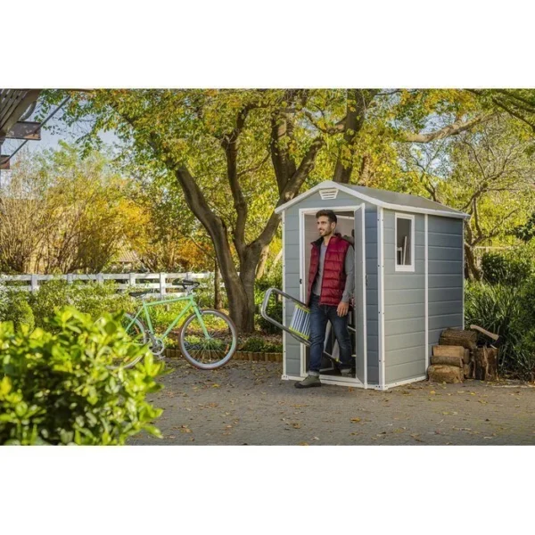 Keter Manor 4 ft. W x 6 ft. D Vertical Resin Outdoor Storage Shed Ideal For Patio - Image 4
