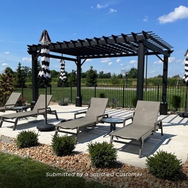 14x12 Stratford Traditional Steel Pergola With Sail Shade Soft Canopy - Image 4