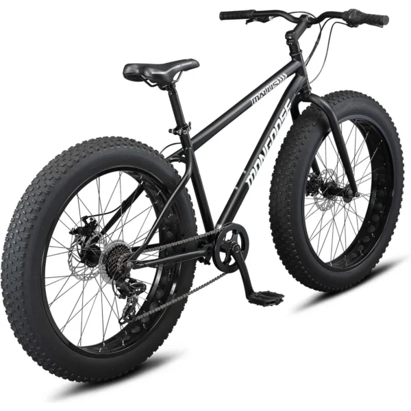 26" Mongoose Malus Adult Fat Tire Mountain Bike, Black - Image 5