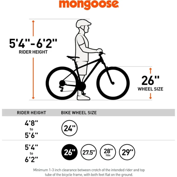 26" Mongoose Malus Adult Fat Tire Mountain Bike, Black - Image 6