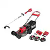M18 FUEL 18V 21 in. Brushless Cordless Dual Battery Self-Propelled Mower w/ String Trimmer, (2) Batteries, Charger